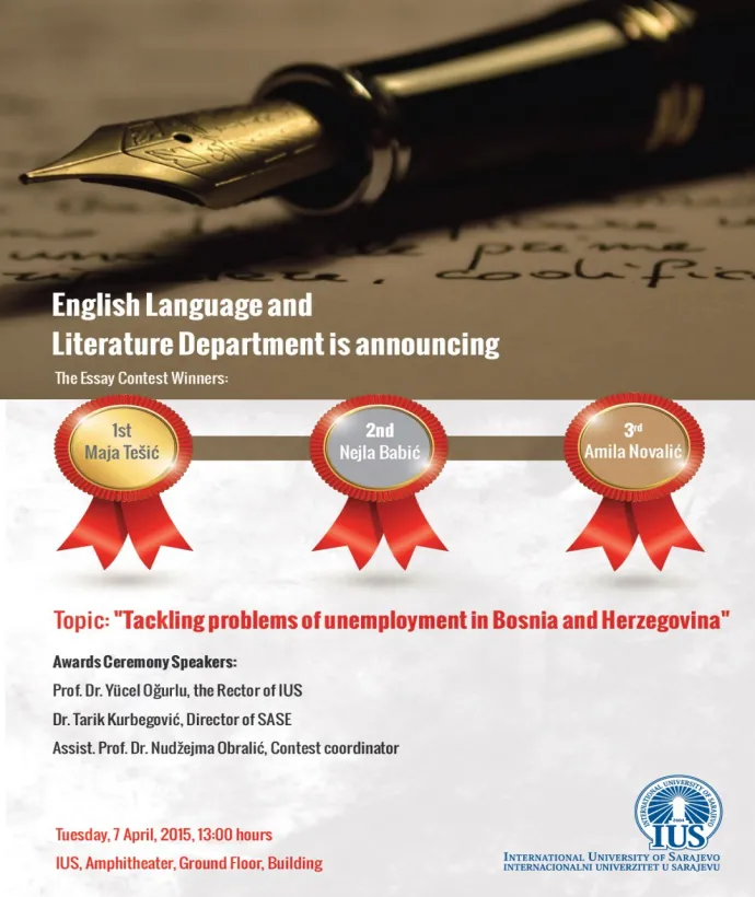 Program Engleski jezik i književnost najavljuje: „Pobjednike takmičenja iz pisanja eseja“